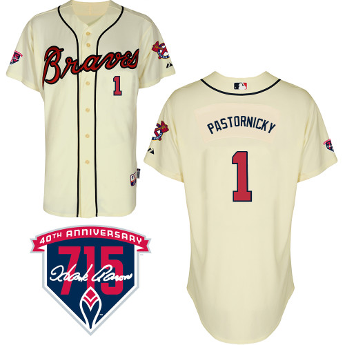 Tyler Pastornicky #1 MLB Jersey-Atlanta Braves Men's Authentic Alternate 2 Cool Base Baseball Jersey